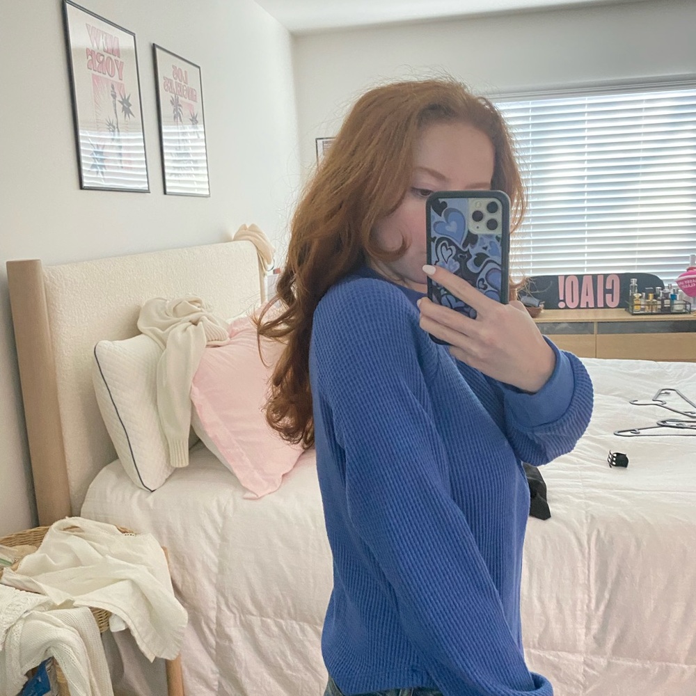 Madewell Classic Blue Knit Top - Picture 2 of 3